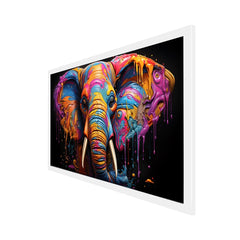 Graceful Strength Elephant Head in Vibrant Acrylic Canvas Wall Painting