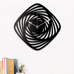 Geometric Shape Black Wooden Wall Clock