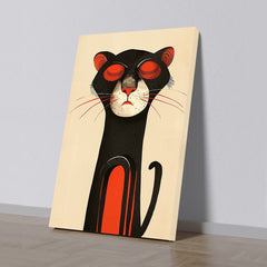 Meditating Black Cat Canvas Wall Painting Kids Decor Modern Minimalist Animal Canvas Painting Cat Lovers for Wall Decoration Elegant Kids Art Stretched Wall Paintings
