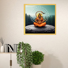 Meditating Lord Hanuman Ji Canvas Wall Painting