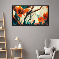 Vibrant Floral Elegance colour full Canvas Modern Abstract Flower Wall Art for Stylish Decor