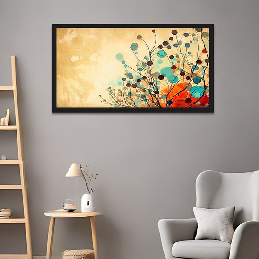 Abstract Floral Canvas Painting Modern Botanic Artwork