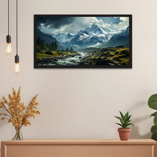 A Rugged Mountain Pass Winding Canvas Wall Painting