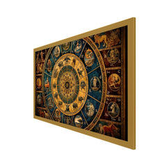 Astrology Astronomical Clock Closeup Zodiac Signs Canvas Wall Painting