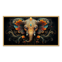 Majestic Elephant Mandala Canvas wall painting Vibrant Wall Art  Elegant Floating Frame Wall Paintings