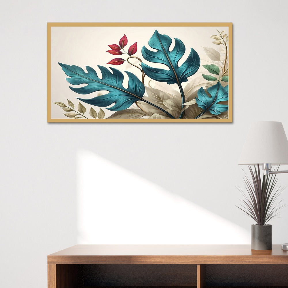 Beautiful Tropical green Leaf Canvas Modern Botanical canvas Wall painting for Elegant Home Decor