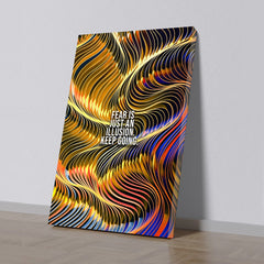 Fear Is an Illusion Motivational Abstract Canvas Painting for Wall Decoration Elegant Little Girl Moder Art Stretched Wall Paintings
