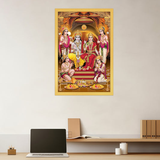 Art collection Shree Ram darbar Religious Frame Canvas Wall Painting
