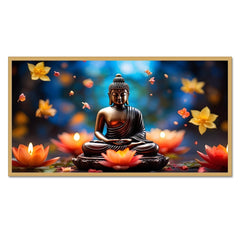 Serene Lord Buddha Meditation religious Canvas wall painting Decoration