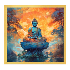 Meditating Buddha Canvas Painting Abstract wall art for Bedroom