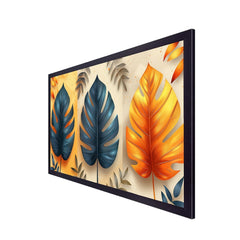 Multicolor Tropical Leaf Abstract Canvas Wall Painting