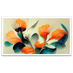 Beautiful Abstract Floral Canvas Floating Frame Painting for Home and Office Wall Décor