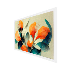 Beautiful Abstract Floral Canvas Floating Frame Painting for Home and Office Wall Décor