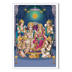 Lord Shri Ram Darbar Religious Canvas Wall Painting