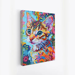 Colorful Cat Canvas Painting Fantasy Vibrant Abstract Canvas Wall Paintings