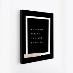 Inspirational Canvas Wall Art Blossom Where You Are Planted Minimalist Black and White Canvas Paintings