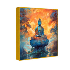 Meditating Buddha Canvas Painting Abstract wall art for Bedroom
