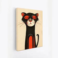 Meditating Black Cat Canvas Wall Painting Kids Decor Modern Minimalist Animal Canvas Painting Cat Lovers for Wall Decoration Elegant Kids Art Stretched Wall Paintings