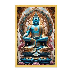 Multicolored Meditative Calm Buddha Canvas Painting for Bedroom