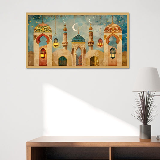 Illustration of a Mosque Canvas Art for Modern Décor