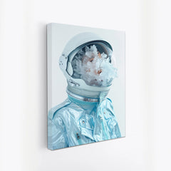 Frozen Cosmos Surreal Astronaut Ice Helmet Canvas Art Futuristic Space Wall Decor for Wall Decoration Elegant Modern Art Stretched Wall Paintings