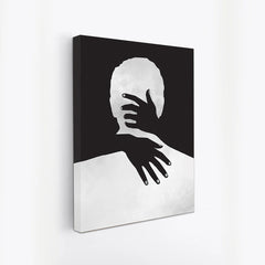 Abstract Love & Connection Canvas Painting Bold Monochrome Silhouette Artwork for Wall Decoration Elegant Modern Art Stretched Wall Paintings