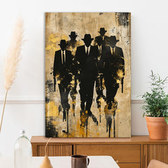 Bold and Powerful Noir Inspired Gangster Canvas painting for Fans and Collectors for Wall Decoration Elegant Little Girl Moder Art Stretched Wall Paintings