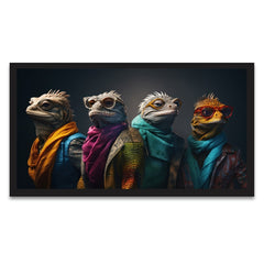 Cool Colorful Lizard 3D Acrylic Canvas Wall Painting