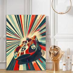 Retro Racer Canvas Wall Painting Wall Decoration Elegant Racer Car Stretched Wall Paintings
