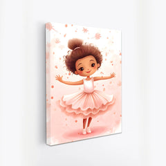 Joyful Little Ballerina Whimsical Kids Ballet Canvas Wall Painting Perfect Nursery or Playroom Decor for Wall Decoration Elegant Little Girl Moder Art Stretched Wall Paintings