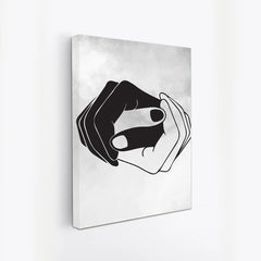 Abstract Hands Canvas Painting Symbol of Unity and Connection in Monochrome Holding Hands Line Art for Wall Decoration Elegant Modern Art Stretched Wall Paintings