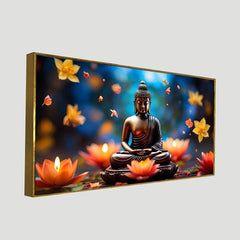 Serene Lord Buddha Meditation religious Canvas wall painting Decoration