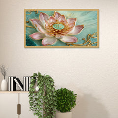 DEKORSTATION-Premium-Lotus-Flower-Canvas-Wall-Painting-|-Elegant-Gold-Pink-Floral-Wall-Art-Decor-for-Living-Room,-Bedroom,-Puja-Room-&-Luxury-Home-Interior