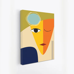 Modern Abstract Face Canvas Wall Painting Colorful Geometric Minimalist Canvas Painting Inspired by Picasso for Wall Decoration Elegant Modern Art Stretched Wall Paintings
