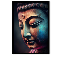Spiritual and calm Buddha statue Face canvas painting  Office