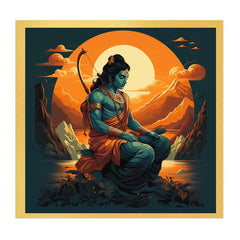 Lord Shri Ram Ji with Sun set Canvas Wall Painting