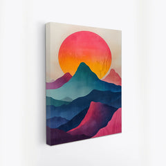 Canvas Painting Vibrant Sunrise Over Abstract Mountains Sunrise Dreams Canvas Art for Wall Decoration Elegant Little Girl Moder Art Stretched Wall Paintings
