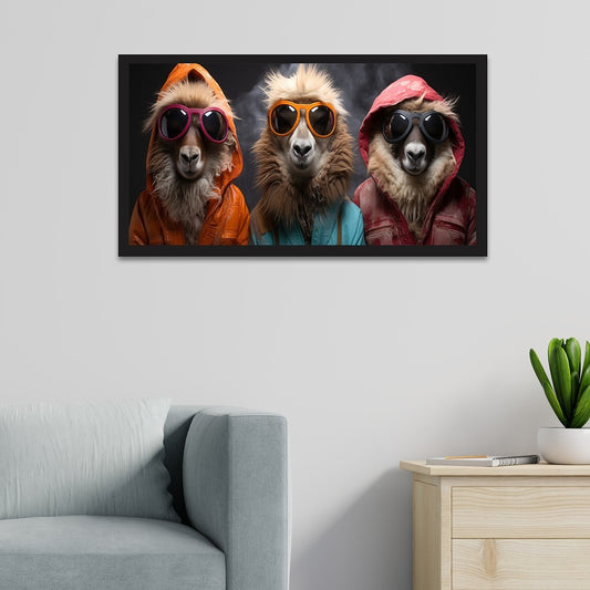 Group Of Dogs With Sunglass And Hood Canvas Wall Painting
