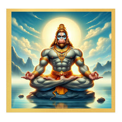 Meditating Lord Hanuman Ji Canvas Wall Painting