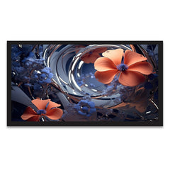 Blue and orange 3d bunch flower Canvas painting beautifull for Bedroom