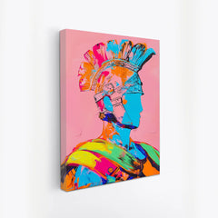 Roman Warrior Canvas Painting Modern Vibrant Abstract Pop Art Canvas Painting Wall Decor for Wall Decoration Elegant Roman Warrior Moder Art Stretched Wall Paintings