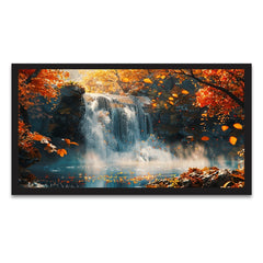 Autumn Cascade Bliss beautiful Waterfall nature Canvas wall painting  Decoration
