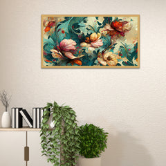 Canvas Abstract Floral Framed Painting for Bedroom Living Room Wall Decoration