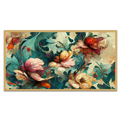 Canvas Abstract Floral Framed Painting for Bedroom Living Room Wall Decoration