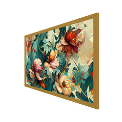 Canvas Abstract Floral Framed Painting for Bedroom Living Room Wall Decoration