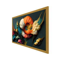 Elegant Flowers Illustration Floating Frame Canvas Wall Painting