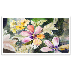 Abstract Multicolor Flowers Canvas Painting for Wall Decor Art Print with Floating Frame