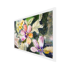 Abstract Multicolor Flowers Canvas Painting for Wall Decor Art Print with Floating Frame