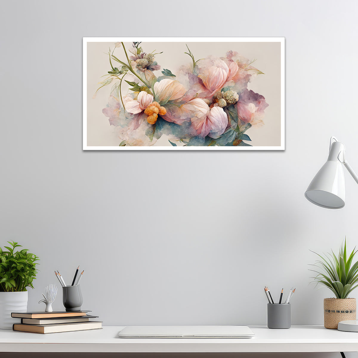 Pink Flowers 3D Art Print Floating Framed Canvas Wall Painting