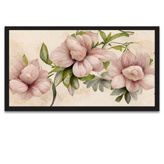 Pink 3d Floral Floating Frame Canvas Wall Painting